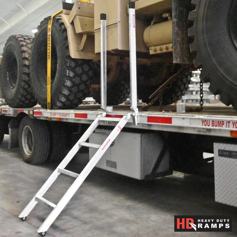48" Step Deck Ladder, Aluminum, Transport Truck, for 28" to 42&quot...