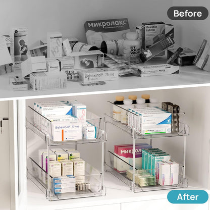 vtopmart 4 pack pull out bathroom under sink on a desk or shelf