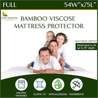 Four Seasons Essentials Full Size Waterproof Mattress Protector by FourSeasonsEssentials