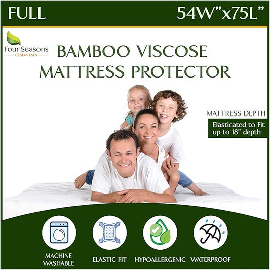 Four Seasons Essentials Full Size Waterproof Mattress Protector by FourSeasonsEssentials