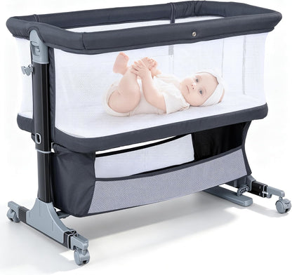 4 in 1 bassinet bedside sleeper with rocking, view 9