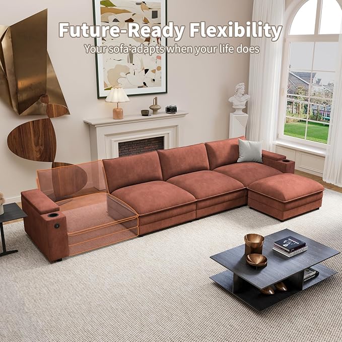 115" L Shaped Cloud Sofa Couch - Image 7