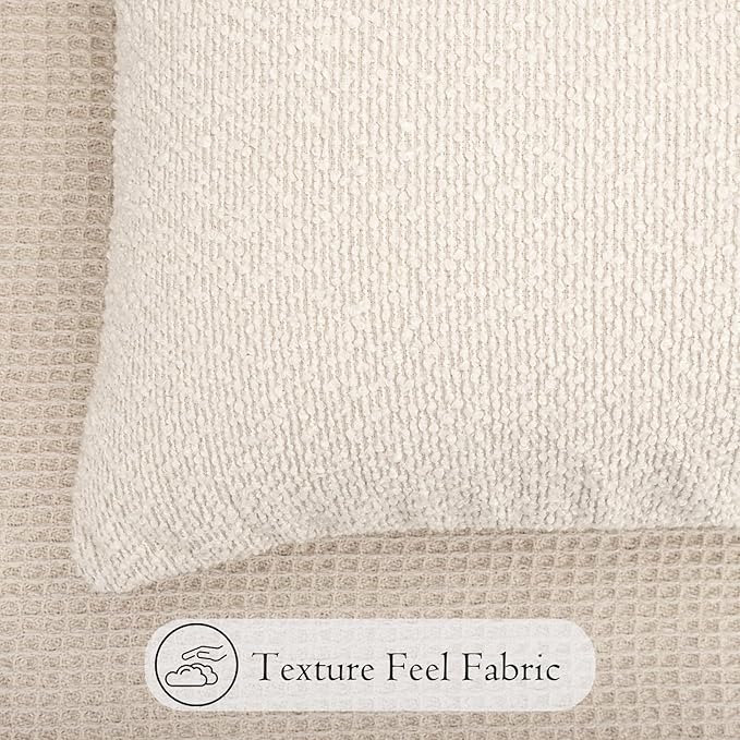 20x54 inch Neutral Boucle Body Pillow Cover, Cream White Long Pillow Cover Cozy - Image 4