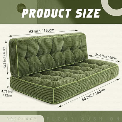 63 Inch Folding Sofa Bed Convertible Chair, 2-in-1 Convertible Boneless Sofa - Image 3