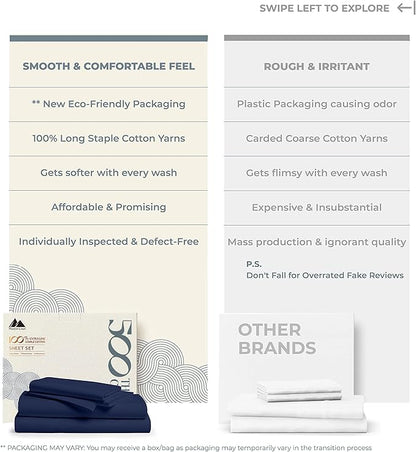 Mayfair Linen 500 Thread Count 100% Cotton Sheets King Size Bed Set - Image 2