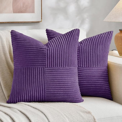 Fancy Homi 2 Packs Purple Big Decorative Throw Pillow Covers 24x24 Inch by Fancy+Homi