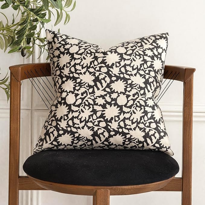 Foindtower Set of 2 Decorative Neutral Floral Throw Pillow Covers Accent - Image 6