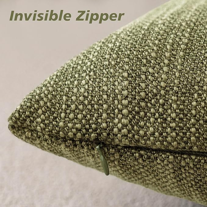 Foindtower Set of 2 Decorative Textured Burlap Linen Throw Pillow Covers - Image 2