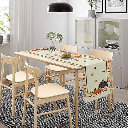 Turkey Table Runner, Fall Decor Farmhouse Table Runners, Fall Leaves Kitchen - Image 6