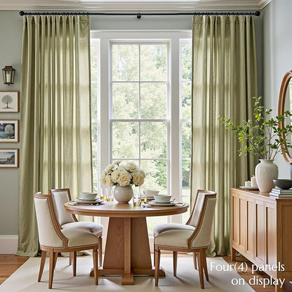 jinchan Linen Blend Curtains 96 inch Length 2 Panels - Image 2