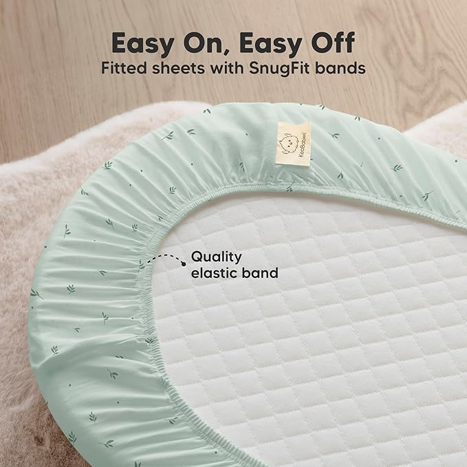 2-Pack Organic Bassinet Sheets for Girls, Boys - Image 5