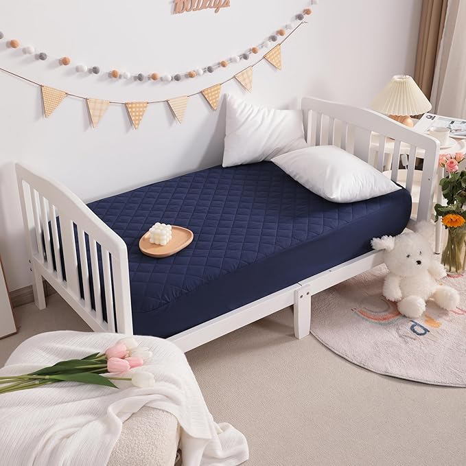 NTBAY 2 Pack Waterproof Crib Mattress Protector, Quilted 28"x52" Toddler Fitted - Image 7