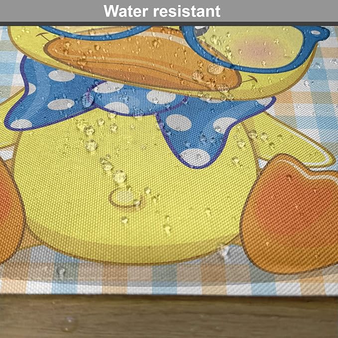 Ambesonne Cartoon Place Mats Set of 4, Hipster Boho Duck Dotted Bow Cool Free - Image 6