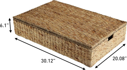 happimess holden under bed storage basket 30", natural, side view