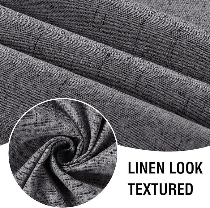 H.VERSAILTEX Linen Look 100% Blackout Curtains 54 Inches Long - Image 4
