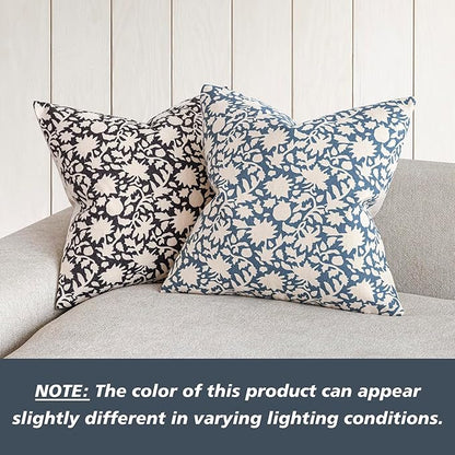 Foindtower Set of 2 Decorative Neutral Floral Throw Pillow Covers Accent - Image 4