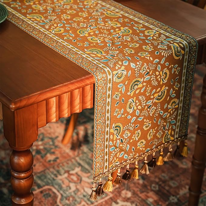13×72 Inch Table Runner, Retro-Luxury Tassels Series - Image 7
