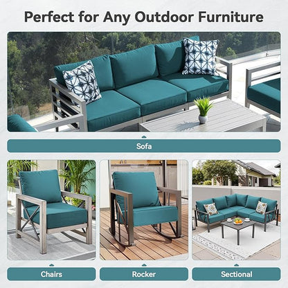 6" Thick Outdoor Cushions 22x24x6, 2-Set Deep Seat Patio Cushions - Image 6