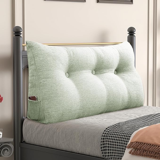 Daneey Headboard Pillow Twin, Triangular Wedge Pillow Headboard, Linen-Textured by Daneey