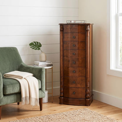 hives and honey annette standing jewelry armoire, locking, side view
