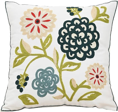 Embroidered Pillow Case Spring Soft Throw Pillow Cover Modern Decorative by AusingLLC