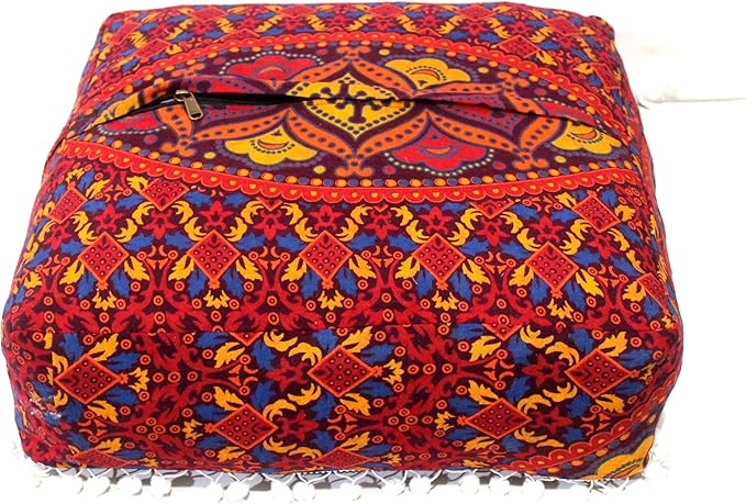 CRAFT KALA Large Hippie Mandala Meditation Floor Ottoman Pillow Cushion Pouf - Image 8