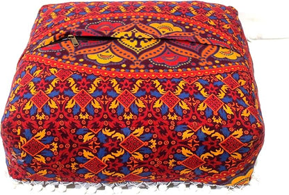CRAFT KALA Large Hippie Mandala Meditation Floor Ottoman Pillow Cushion Pouf - Image 8