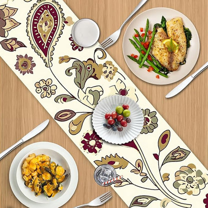 Vintage Floral Table Runner – Boho Persian-Inspired Pattern, 13 x 72 Inches – - Image 8