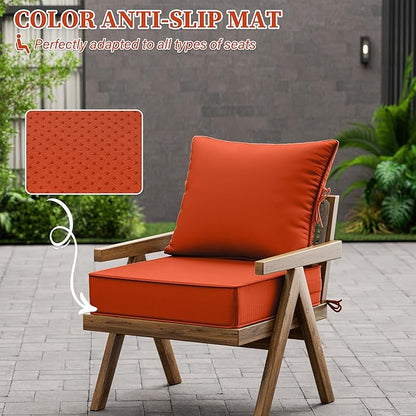 Outdoor Seat Cushion Set 19 L × 19 W × 4 H Inch Waterproof & Fade Resistant - Image 6