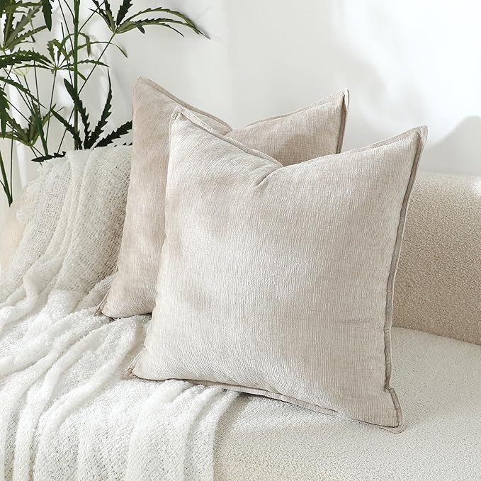 Stellhome Pack of 2 Soft Textured Throw Decorative Pillow Covers Square Accent - Image 5