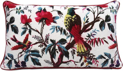 Eyes of India Velvet Floral Flower Bird Throw Pillow Sofa Cushion Cover Case by EyesofIndia