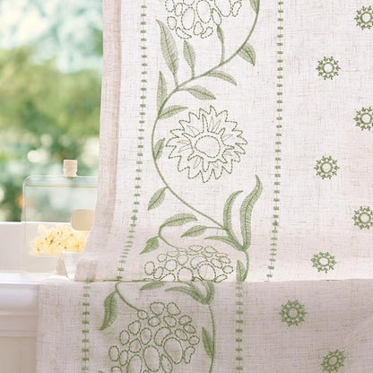 jinchan Winslow Linen Curtains 54 Inch Length Christmas Decorations Farmhouse - Image 6