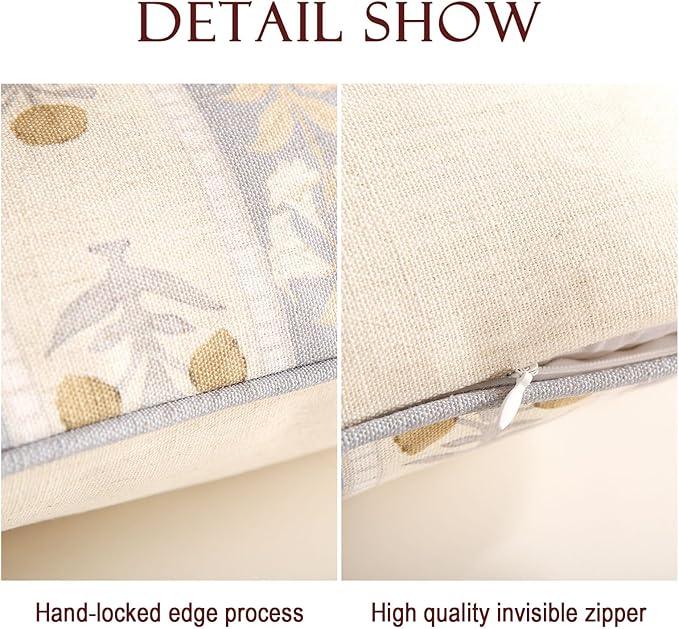 patdrea Designer Square Throw Pillow Covers Set of 2, Rustic Linen - Image 4