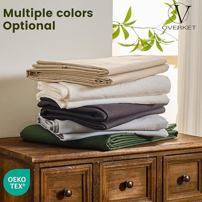 100% Linen Sheets Queen Size, Breathable & Durable 4-Piece Bed Flax Sheet Set - Image 7