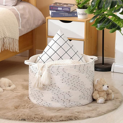 KAKAMAY Large Blanket Basket, Woven Baskets - Image 2