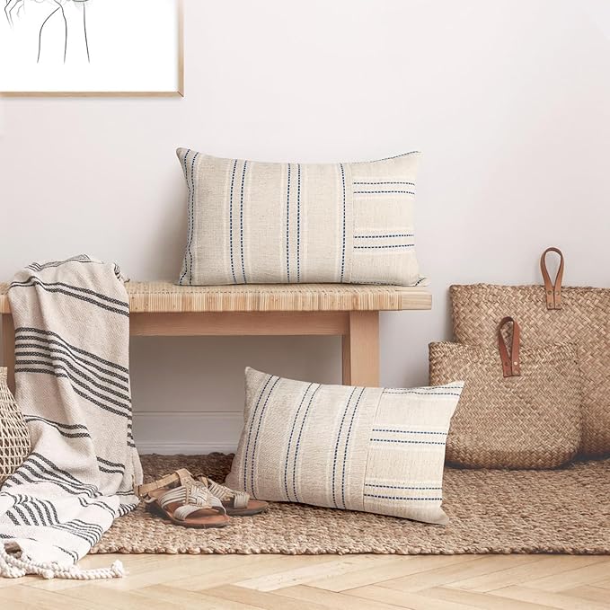 AELS 12x20 Decorative Farmhouse Linen Throw Pillow Covers, Boho Rectangle - Image 5