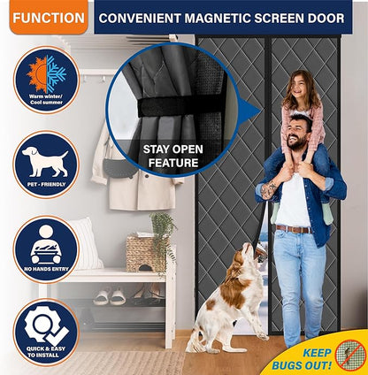 Magnetic Thermal Insulated Door Curtain, Fits Door Size 48" x 80", Durable - Image 6