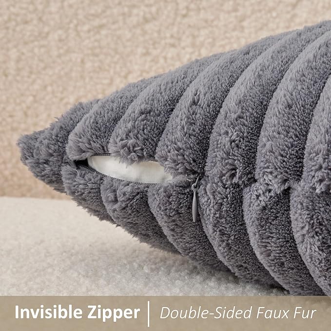 Kevin Textile Soft Plush 12x24 Inch Lumbar Pillow Cover 1 Pack, Luxury Fluffy - Image 4