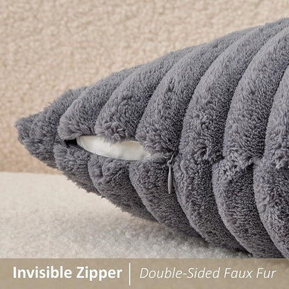 Kevin Textile Soft Plush 12x24 Inch Lumbar Pillow Cover 1 Pack, Luxury Fluffy - Image 4