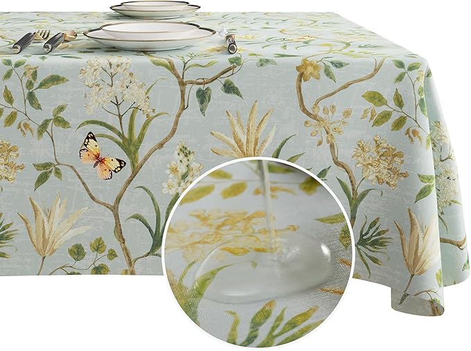 Rectangle Table Cloth, 100% Waterproof Tablecloth Oil Proof Spill Proof Vinyl - Image 9