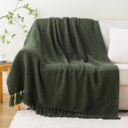 BATTILO HOME Olive Green Throw Blankets - Image 2