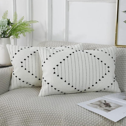 PANOD Set of 2 Boho Tufted Throw Pillow Covers by PANOD