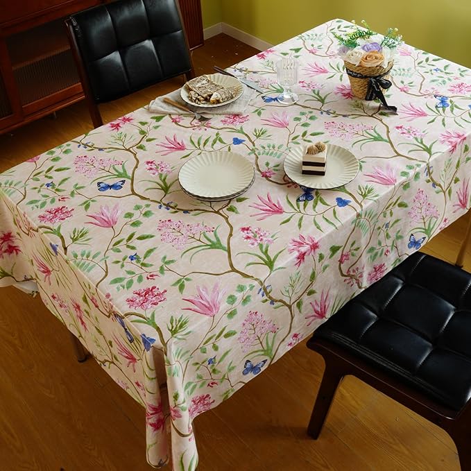 Rectangle Table Cloth, 100% Waterproof Tablecloth Oil Proof Spill Proof Vinyl - Image 2