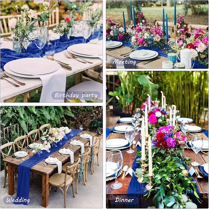 12 Pack 10Ft Cheesecloth Table Runner 35x120 Inch Boho Gauze Table Runner - Image 6