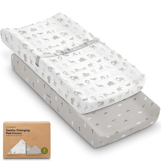 2-Pack Organic Changing Pad Covers by KeaBabies