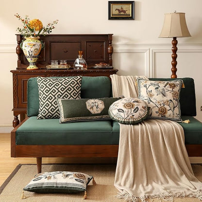 ISAENNE Design Linen Chinoiserie Lumbar Throw Pillow Covers 12"x28", Farmhouse - Image 3
