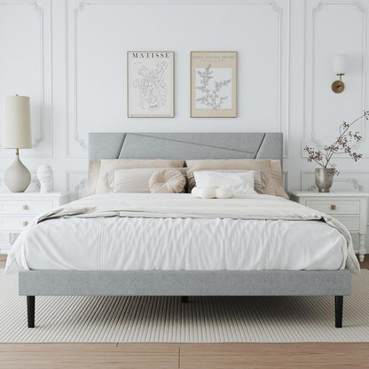 queen size upholstered bed frame frame with headboard，velvet, close-up detail