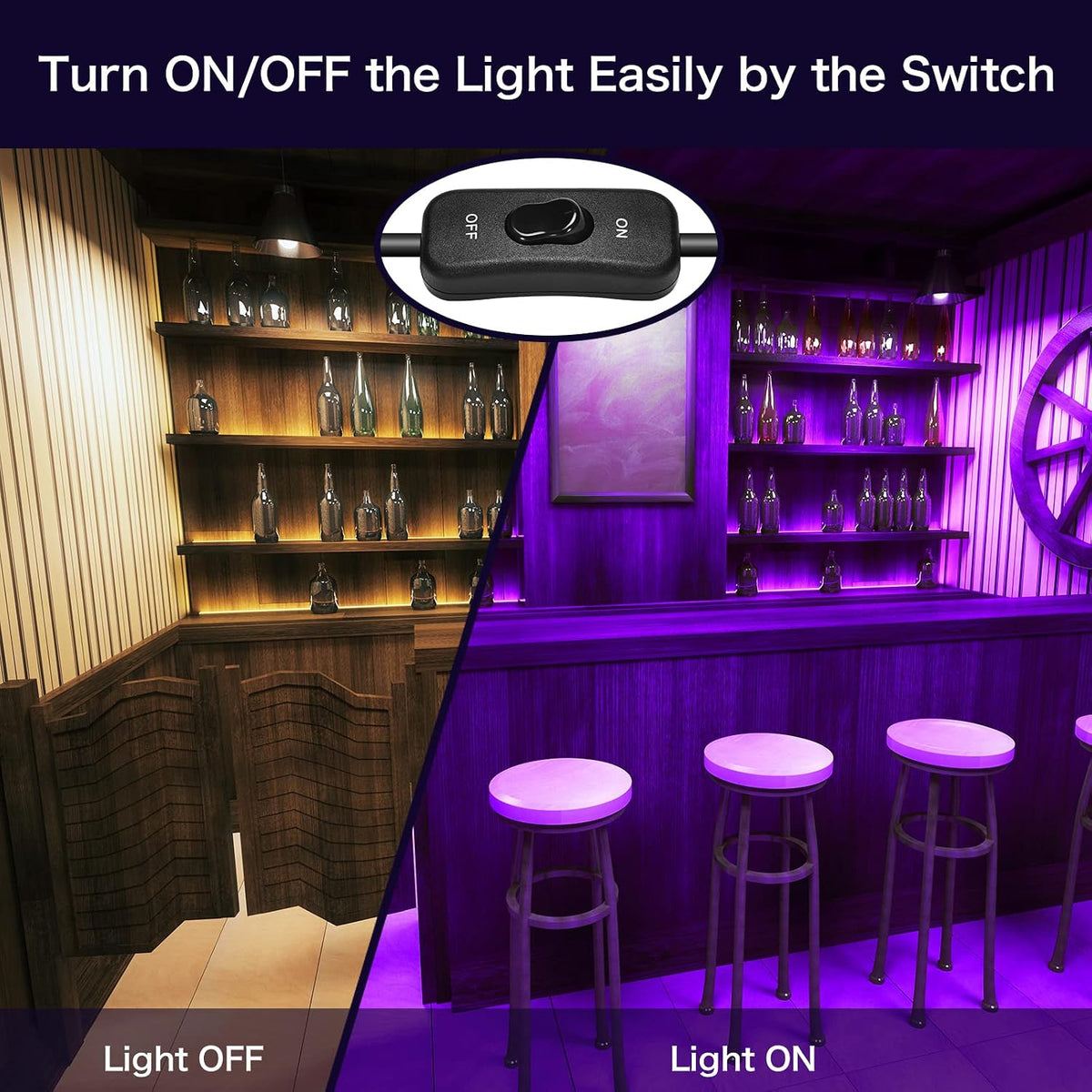 XYCN 2 Pack 150W Black Light Flood Light, Blacklight with Plug, IP66 Waterproof for Glow Party, Halloween, Neon Glow, Aquarium,Fluorescent Poster,Body Paint,Glow in The Dark