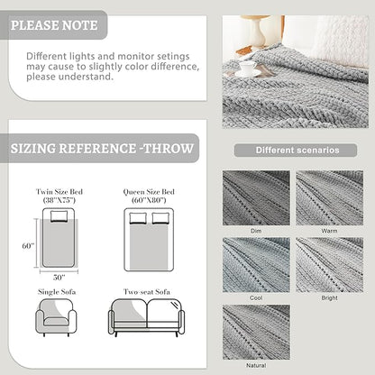 Battilo Chunky Knit Throw Blanket, Soft and Thick Chenille Throw Blanket - Image 6