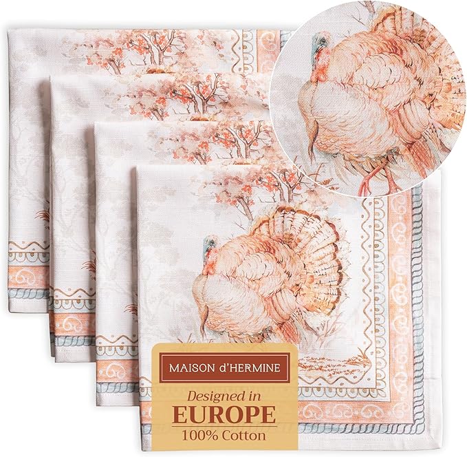 Maison d' Hermine Cloth Napkins Set of 4 100% Cotton by MaisondHermine